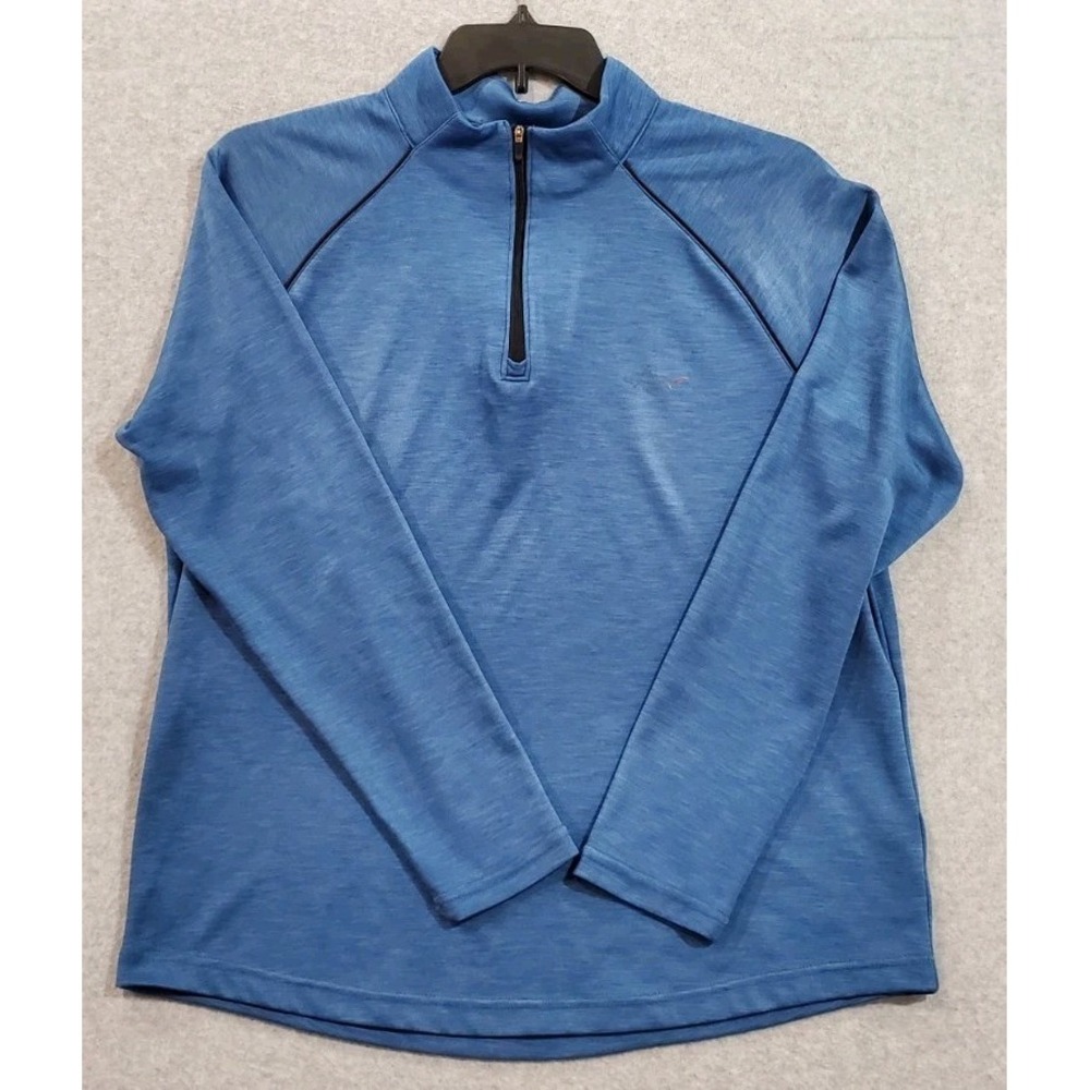 Greg Norman Play Dry 1/4 Zip Pullover Sweater Blue Heather Medium